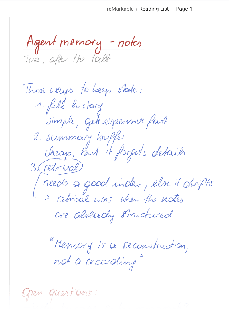 A handwritten page from a reMarkable, rendered inside an Obsidian note
